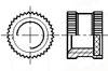 DIN  16903-1991 F型滚花通孔中间带槽镶入螺母 带密封垫